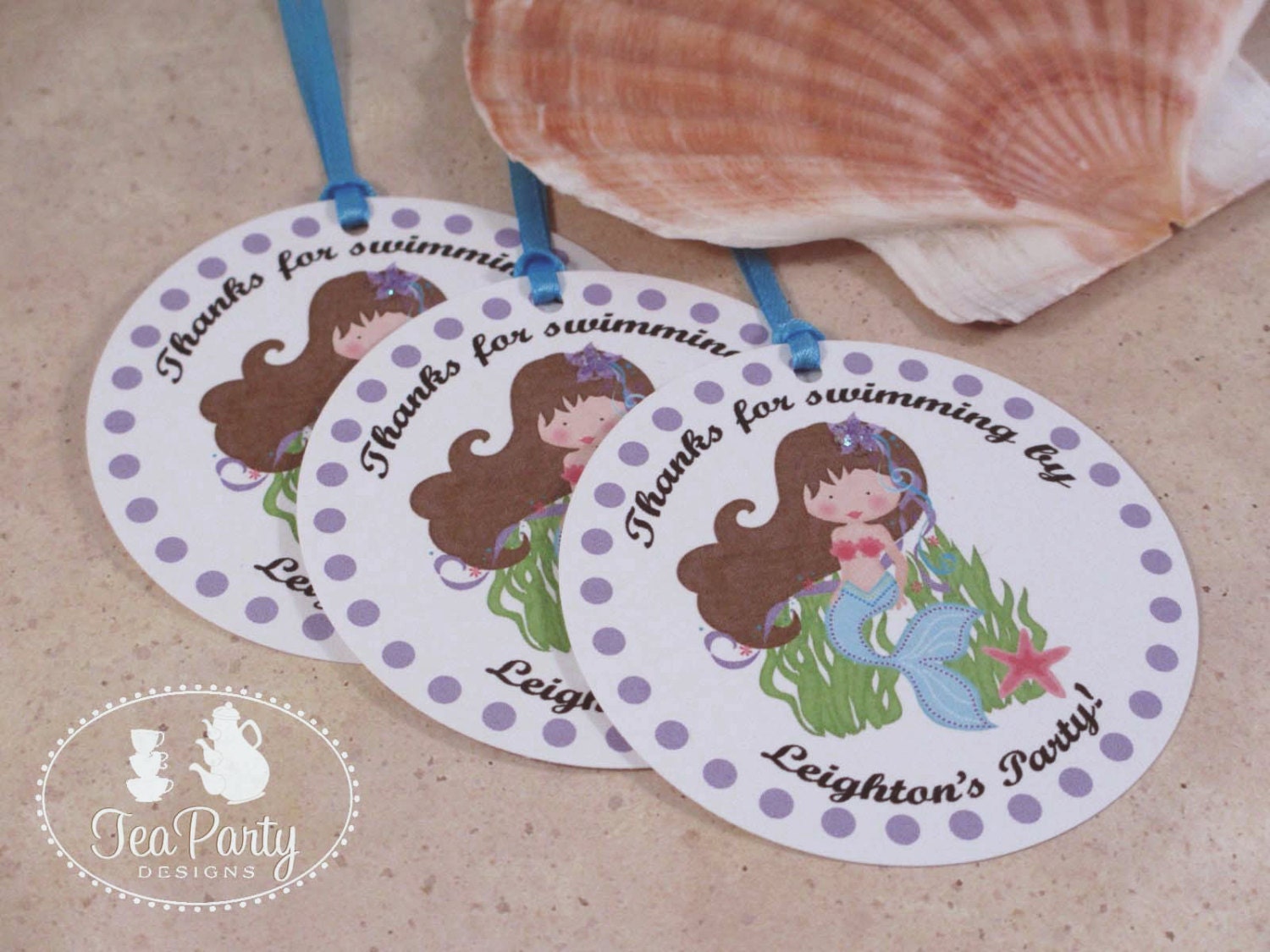 Blue Lagoon...Personalized Mermaid Party Favor Tags Il_570xn