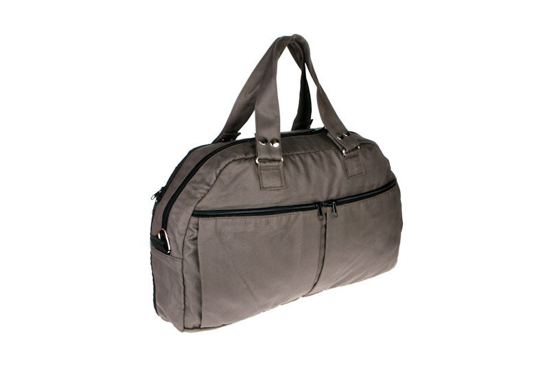 Grey  Canvas Padded Laptop - Canvas Messenger Bag -  Backpack - Overnight Bag - Neo in Canvas