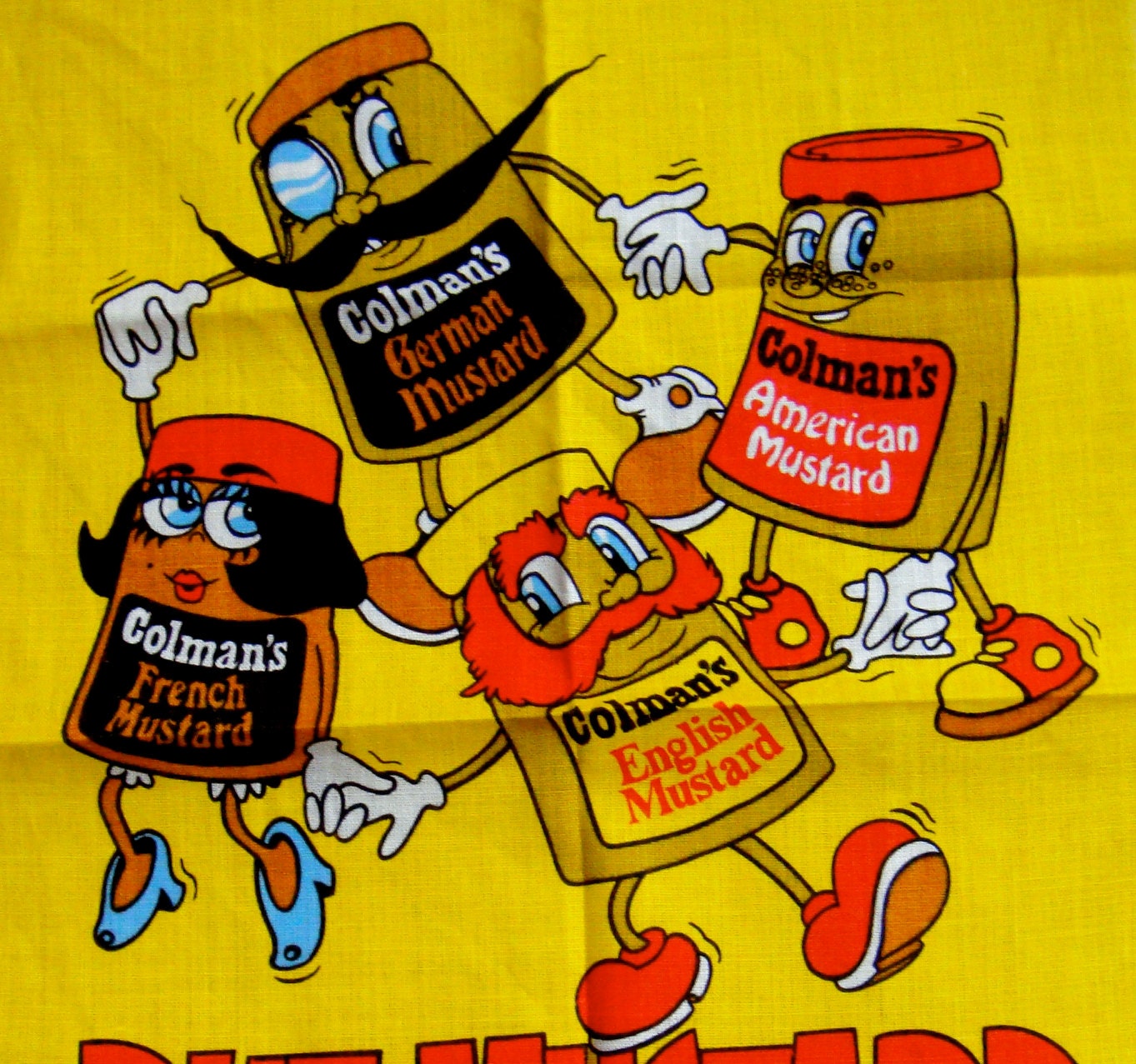Vintage Colman's mustard tea towel