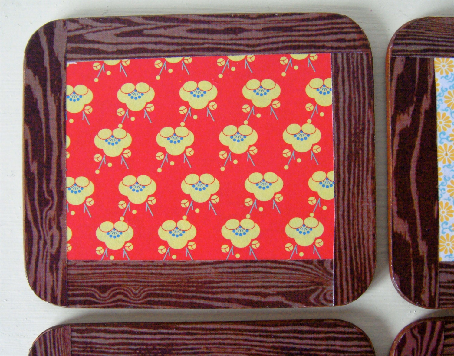 Four Nordic Scandinavian style coasters