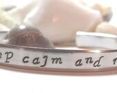 Keep Calm And Run On Hand Stamped Bracelet Stock Number K515A