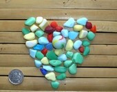 English Milk Glass Shards & Sea Marble - Seaham Sea Glass Tinies - Jewelery Supplies (1298)