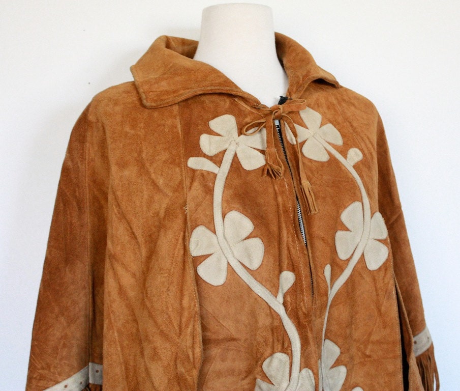 Vintage 1960s Suede Fringe Vest // Woodstock Flower Child