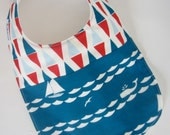 ORGANIC Baby Bibs - Navy Sailor Baby Bib / Birch Organic Fabric / Absorbent Flannel for Teething Baby