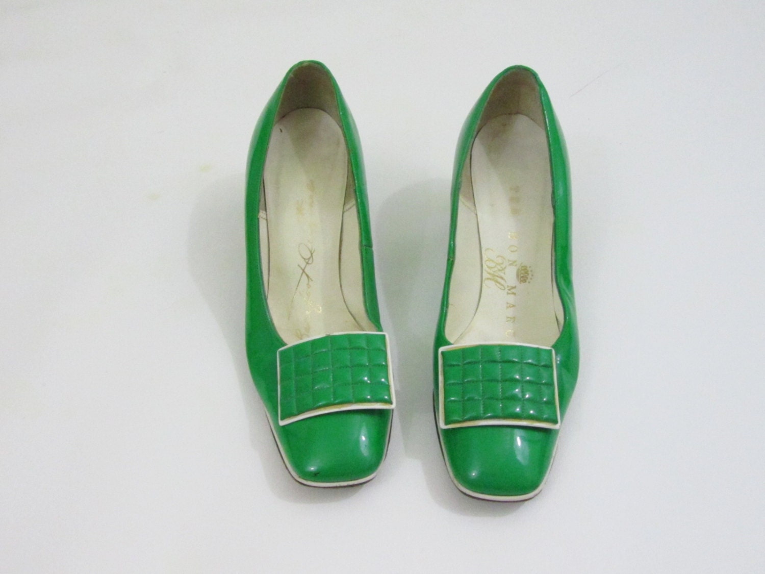 1960s Shoes MOD Green & White Size 5