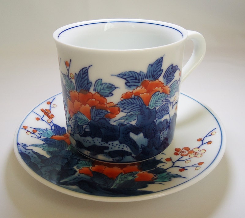 Japanese Ume Tea Cup. 60s Japanese Tea Cup. 60s
