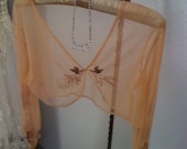 peach beaded anthropologie shrug