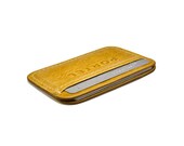 RETROMODERN aged leather Credit Card wallet - - YELLOW