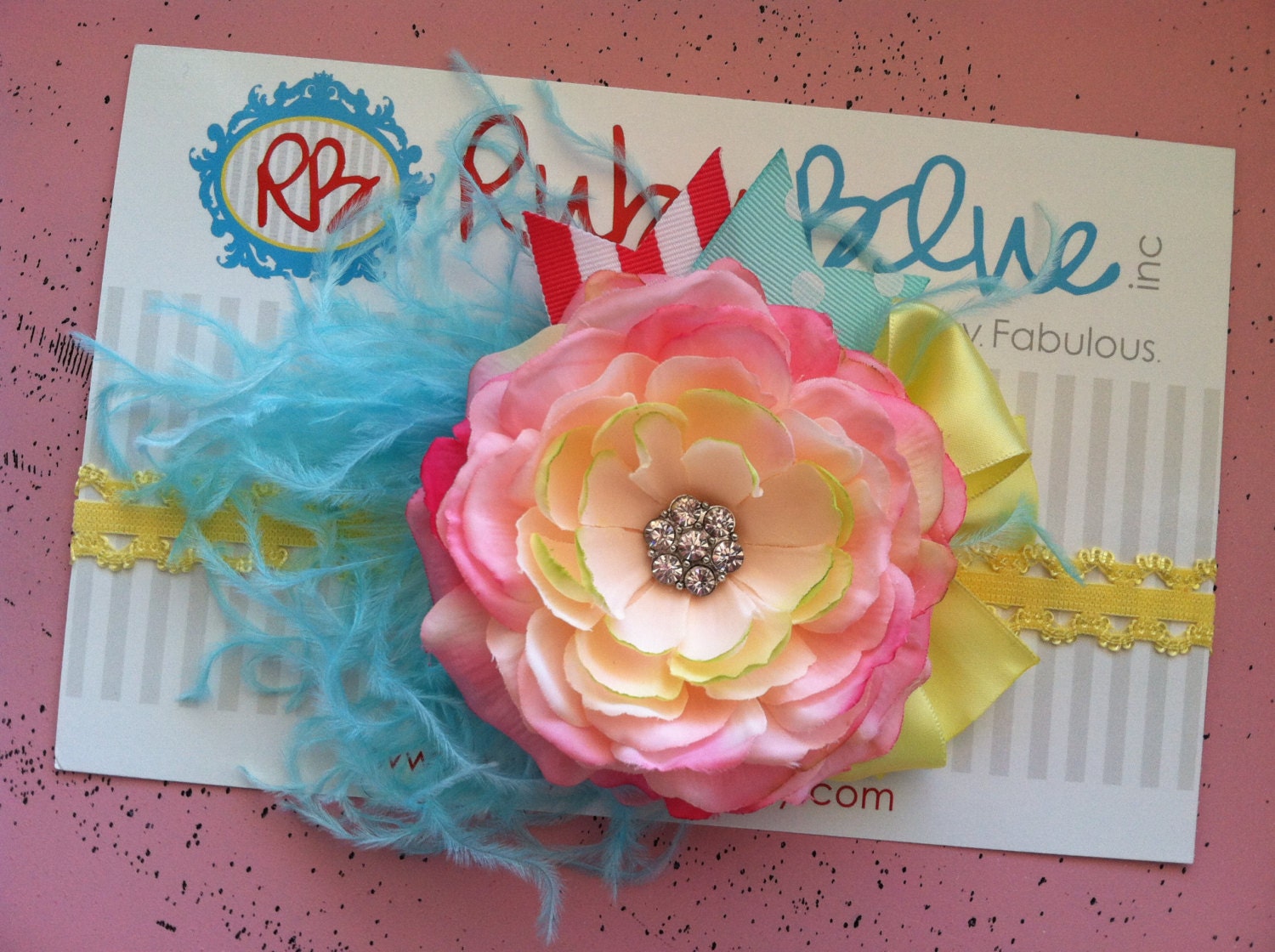 Summer Lovin'  Headband (smaller size) for First Birthday, photo shoots and every day by Ruby Blue inc.