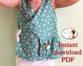 Kimono top. Baby sewing pattern. Girl sewing pattern. Sewing tutorial. Top