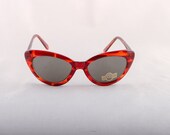 Vintage 80s Toroise 50s 60s Mod Cat Eye Sunglasses