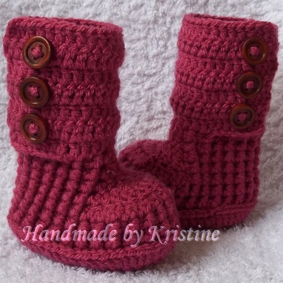Crochet baby booties knitted baby boots knit shoes for newborn, 0 to 3 month or 3 to 6 months- CHOOSE your SIZE and COLOUR