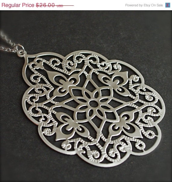 MEMORIAL DAY SALE Bold Bohemian Extra Long Sterling Silver Necklace with Hand Forged Clasp