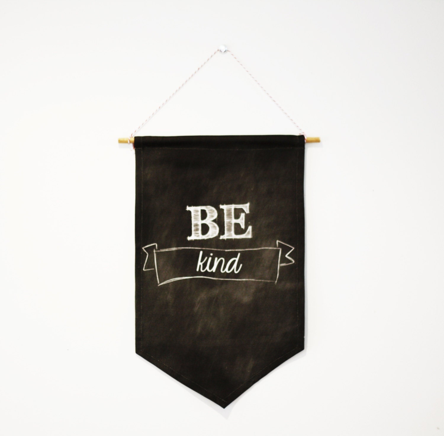 WALL HANGING, flag, pennant, sign, banner. Be kind. Chalk art fabric hanging
