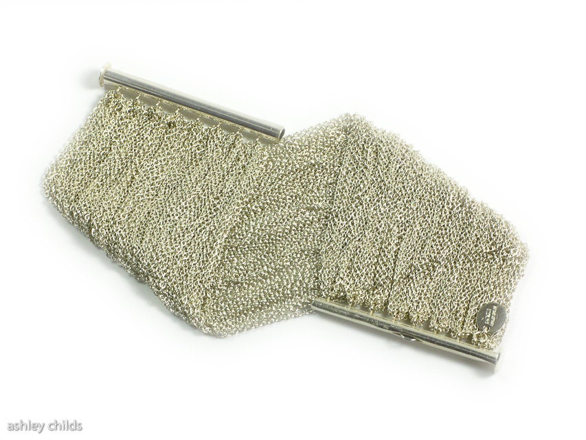 the "Madeline" bracelet, Wide, Delicate, Argentium Silver Multi Layered Chain Bracelet, AC0341, by Ashley Childs
