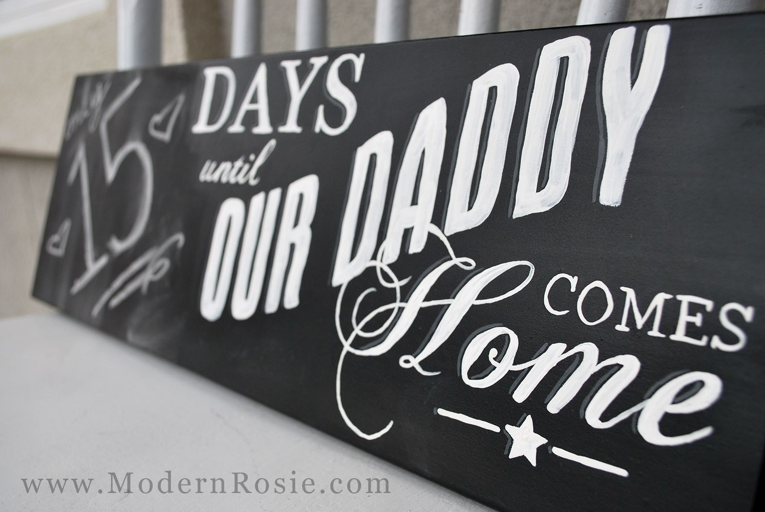 Deployment Countdown Chalkboard Sign