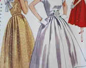 1950s WEDDING Party PROM Dress / Vintage Full Circle Skirt Nipped Waist Formal Retro 50s Dress / Simplicity Pattern 4556 Bust 32