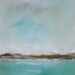 Coastal Seascape Acrylic Painting on Canvas -Green Blue Seaside 11 x 14