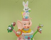 Baby Shower, New Parents, Easter, Spring or Special Ocassion Gift with Pink Elephant