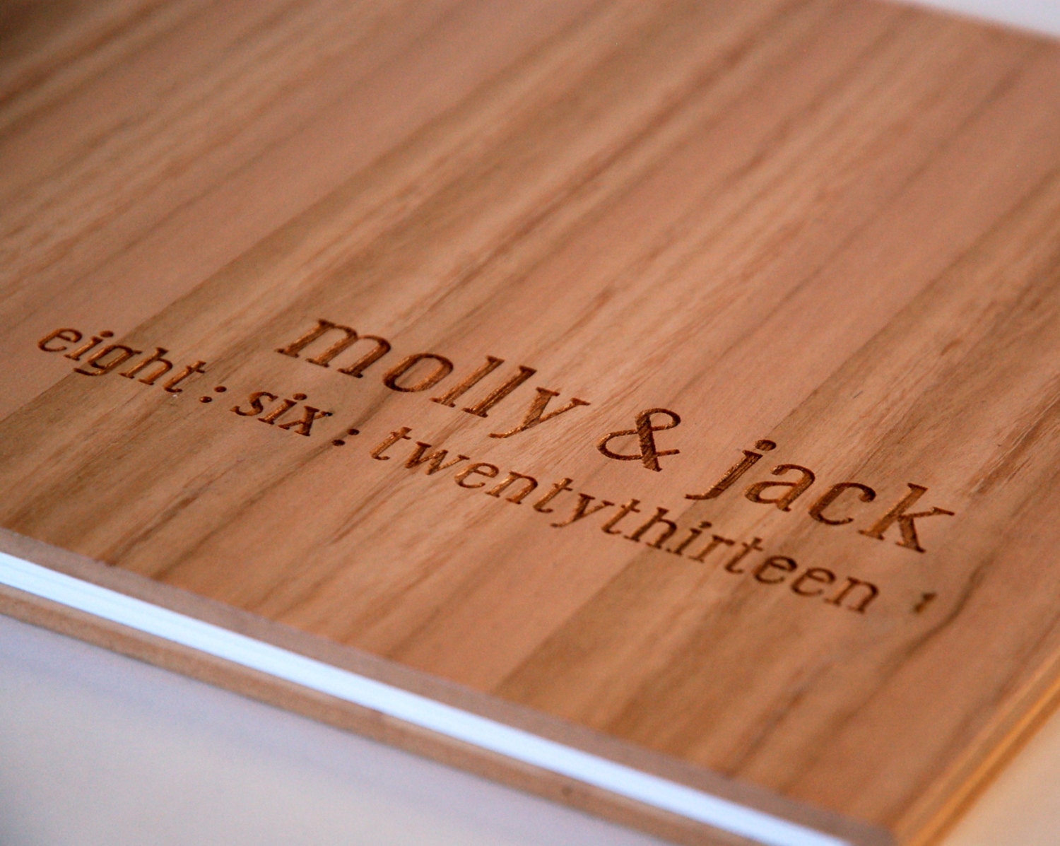 custom guest book wedding album engraved wood  engagement anniversary gift bridal shower // tasmanian oak 30 pages