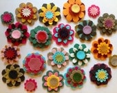 Wool Felt Mix and Match Flowers 80 total - Random Colored 1939