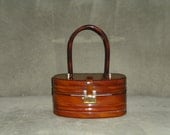 Gorgeous Gilli Originals Vintage Lucite Purse in Rootbeer with Gold