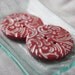 Buttons / Coral Rose Zephyr Handcrafted / One Pair (Two)