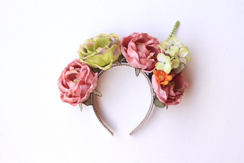 statement rose crown headband // wedding bridal headpiece, quirky, garden party, summer, festival, spring.