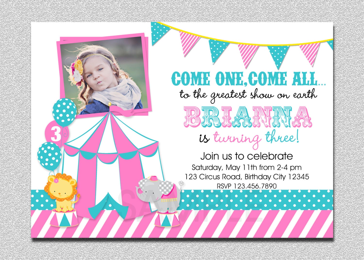 Carnival Birthday Invitation 1st Birthday Carnival Birthday Party Invitation Il_170x135
