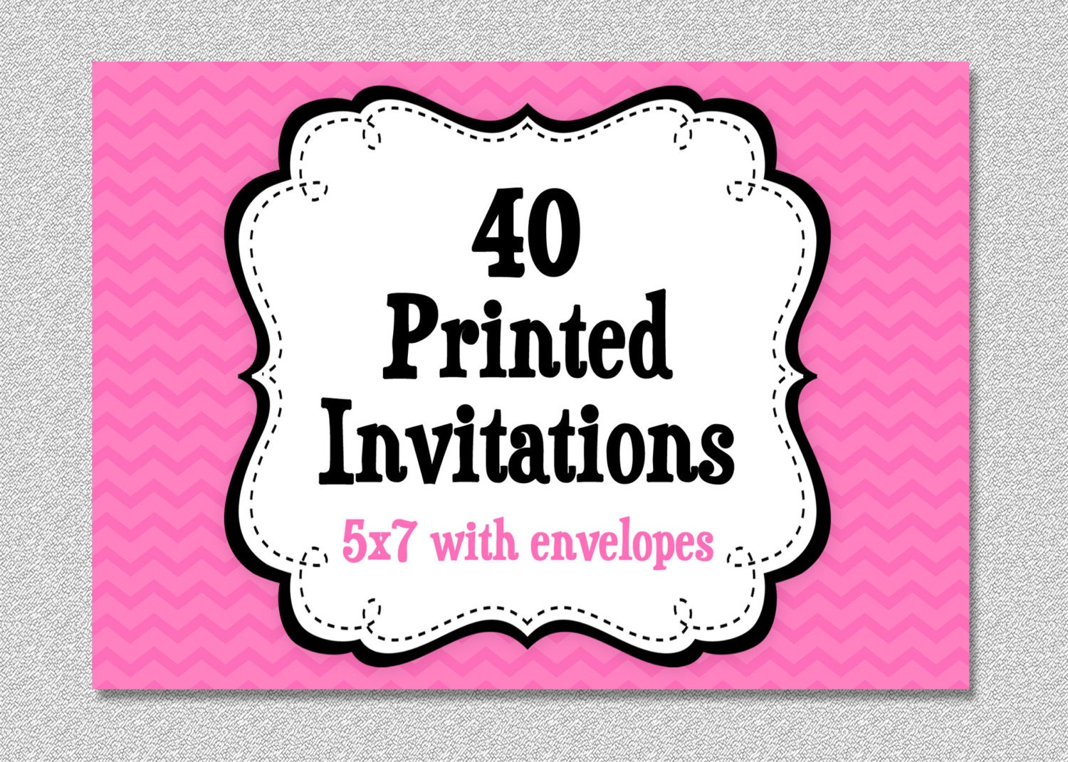 40 PRINTED INVITATIONS - 5x7 Invitations with Envelopes , SHIPS within 1-2 days by The Trendy Butterfly Il_570xn
