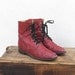 Vintage Distressed Red Leather Ladies Lacer Rodeo Grunge Boots Ladies Size 10, Mens 8
