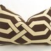 SALE - 18 inch - Chocolate Trellis Decorative Pillow - Brown - Ivory - Lumbar Pillow - Accent Pillow - Trellis - Lattice - Linen