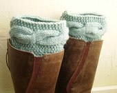 Mint green Leg Warmers - Mint Boot Cuffs - Cable knit boot toppers - Winter accessory - Winter in Australia - pastel mint green