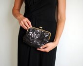 black sequin purse. metallic clutch. sequin clutch. black clutch. evening purse. evening clutch.