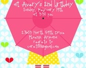Rain Boot Umbrella Printable Birthday Party or Baby Shower Invitation - Petite Party Studio Il_170x135