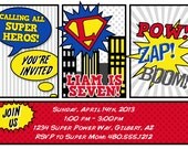 PRINTABLE PARTY - Super Hero Birthday or Baby Shower Invite - Petite Party Studio Il_170x135