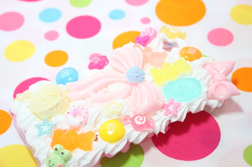 Kawaii Gummy Bear Sweets Whipped Cream Case For I Phone 4 4S