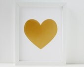 Heart of Gold Screen Printed Poster - Mothers Day - Romantic - Love - 8x10