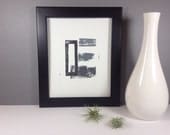 Abstract Art Modern Linocut POSTER Shades of Gray Linocut 8x10
