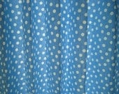 Pair of Vintage Periwinkle Blue Polished Cotton Polka Dot Pinch Pleat Curtains