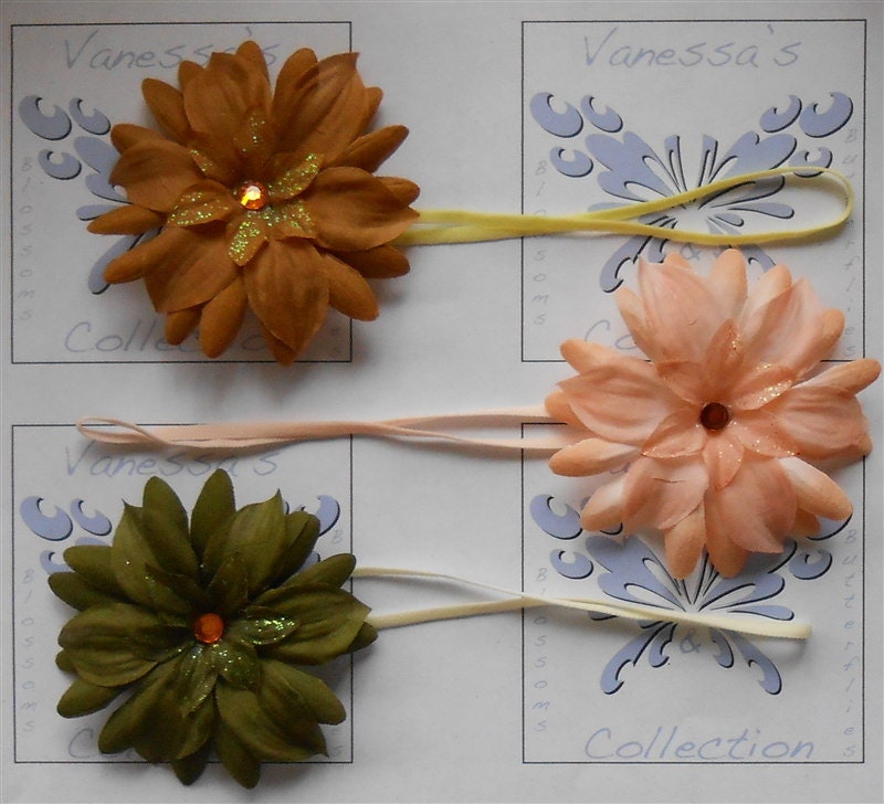 Newborn Daisy Skinny Headbands - Infant Elastic Headband - Babies Hair Accessories - New Baby Gift