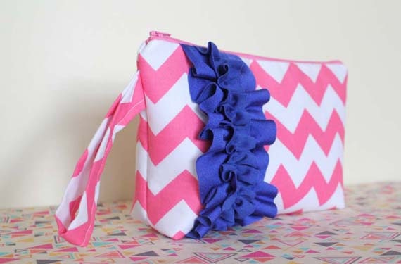 diaper and wipes clutch -- totally twilight & pickled pink