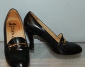 vintage 80s designer high heel loafers 7 7.5 Delman