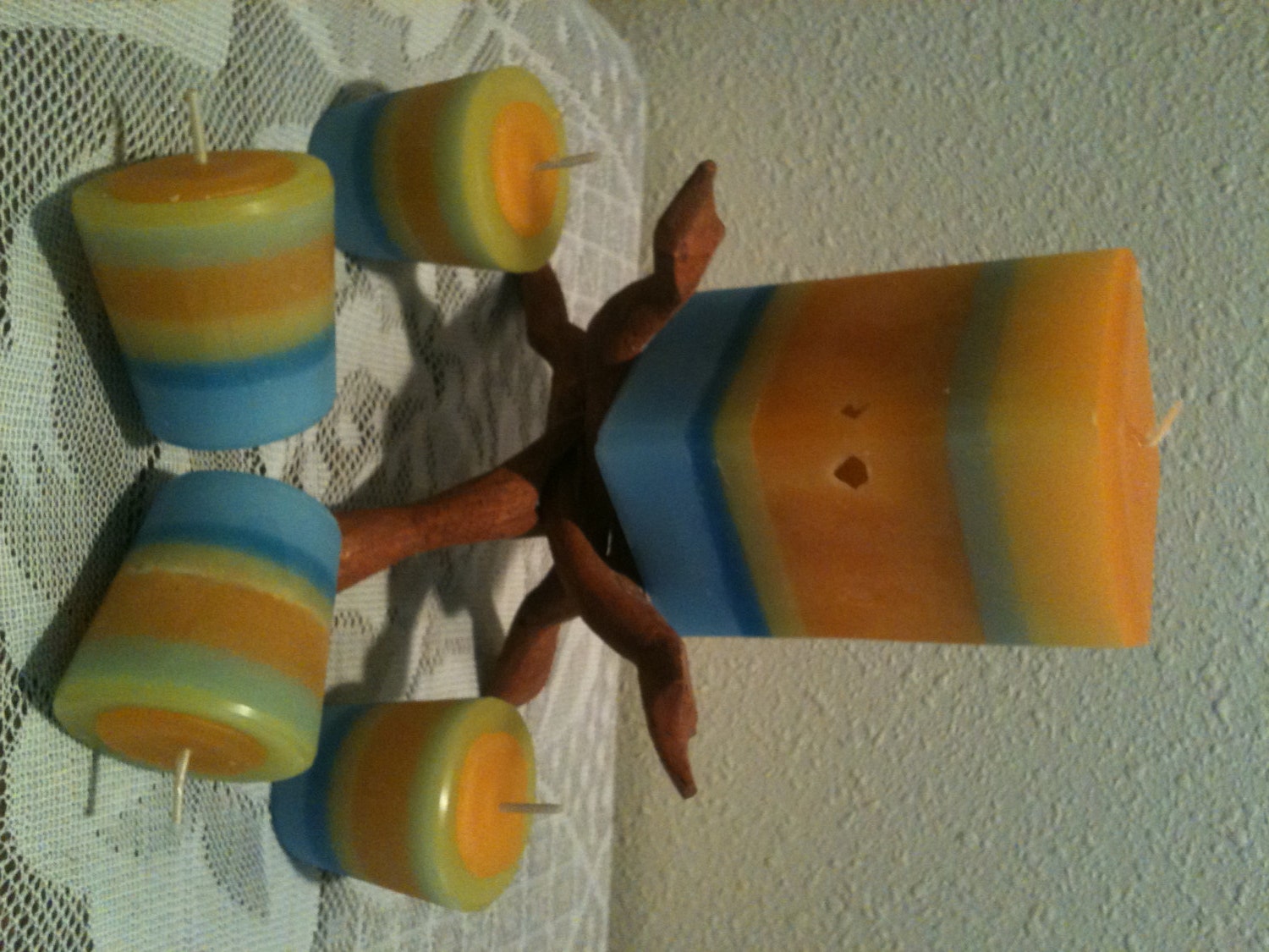 Ocean Breeze Scented Pillar Ice Candle Gift Set