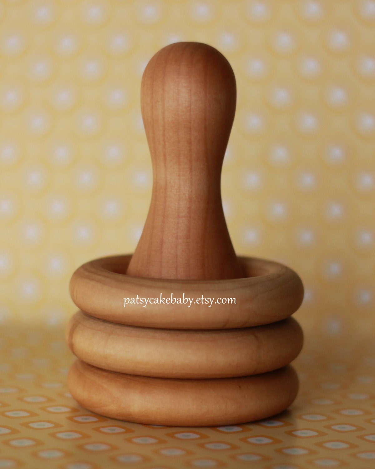 All Natural Wood Stacking Teether Toy Waldorf and Montessori style
