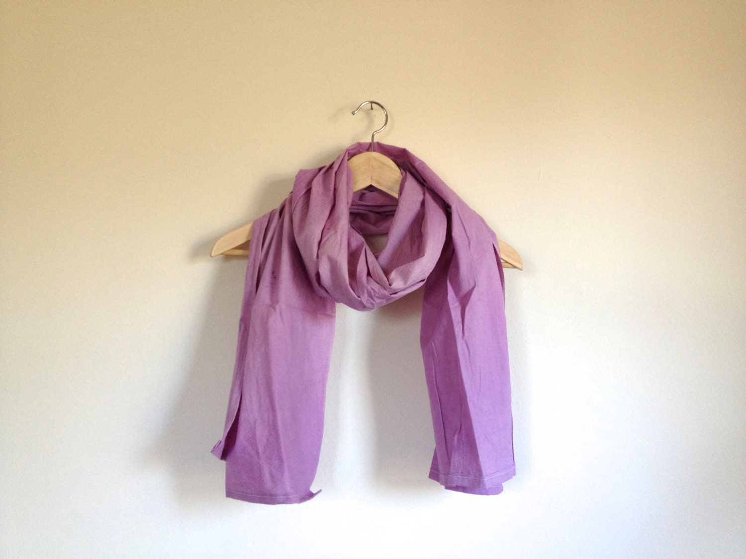 Purple Cotton Scarf - handmade, hand-dyed, eco-friendly spring scarf