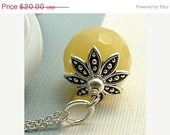 On Sale 10 % off Yellow necklace - yellow jewelry- jade stone necklace, Yellow Jewelry