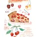 Kitchen art print Pie recipe illustration French Cherry cake 8X10 print Watercolor fruit poster Food art Red Home decor French kitchen