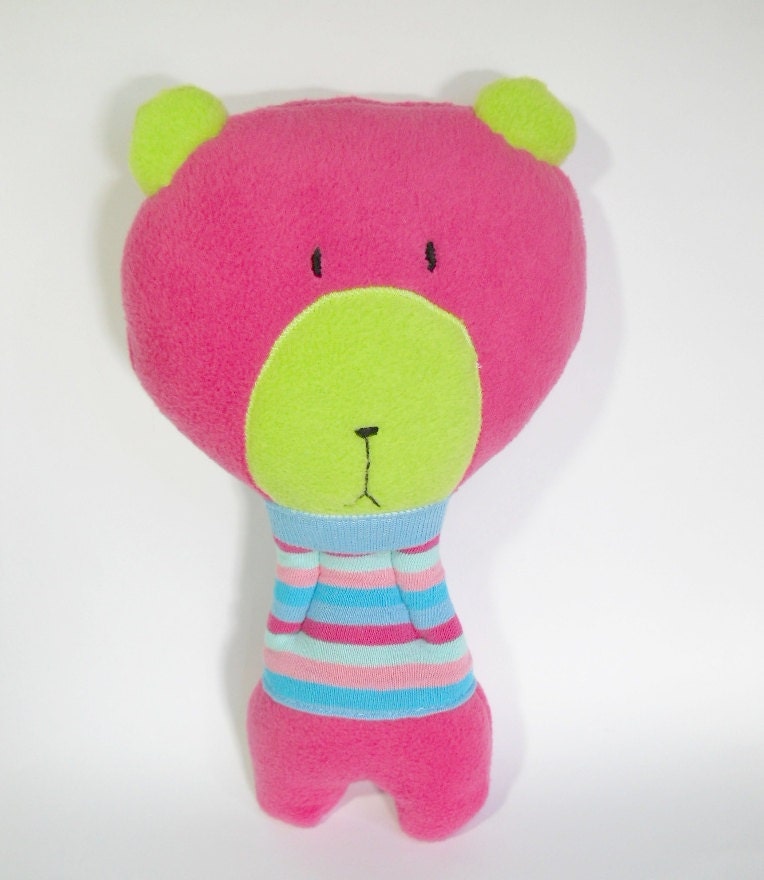 teddy bear stuffed animal plush bear doll fleece soft toy Popsicle bear pink