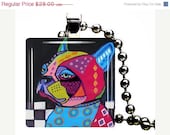 50 OFF SALE - Dog Jewelry - Boston Terrier Necklace Art Pendant Dog Art Jewelry Charm Necklace Dog Tag Jewelry Silver Glass Christmas Gift